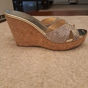 Jimmy Choo Snake Skin Wedges - Size 38.5
